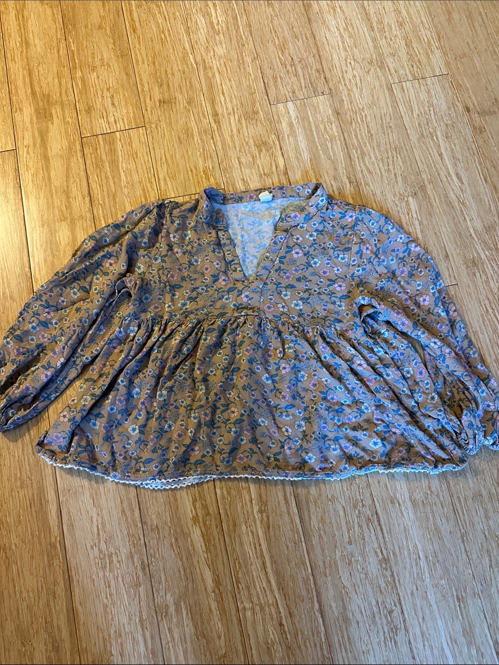 Spell Floral Peasant Tunic Top